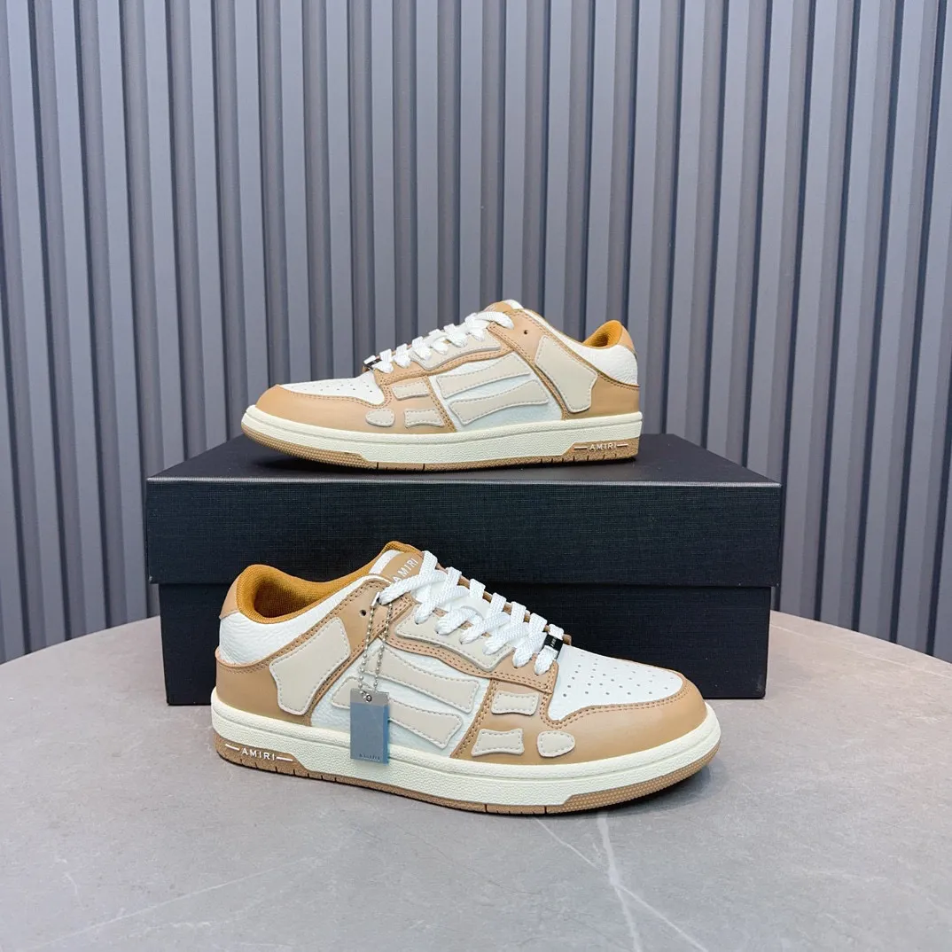 Men's men's shoes 💰600 AMIRI high street sneakers with bone sports shoes, toe layer cowhide upper, upper side bones, hand-stitched, good three-dimensional effect, customized metal LOGO, size 38-45 46